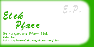 elek pfarr business card